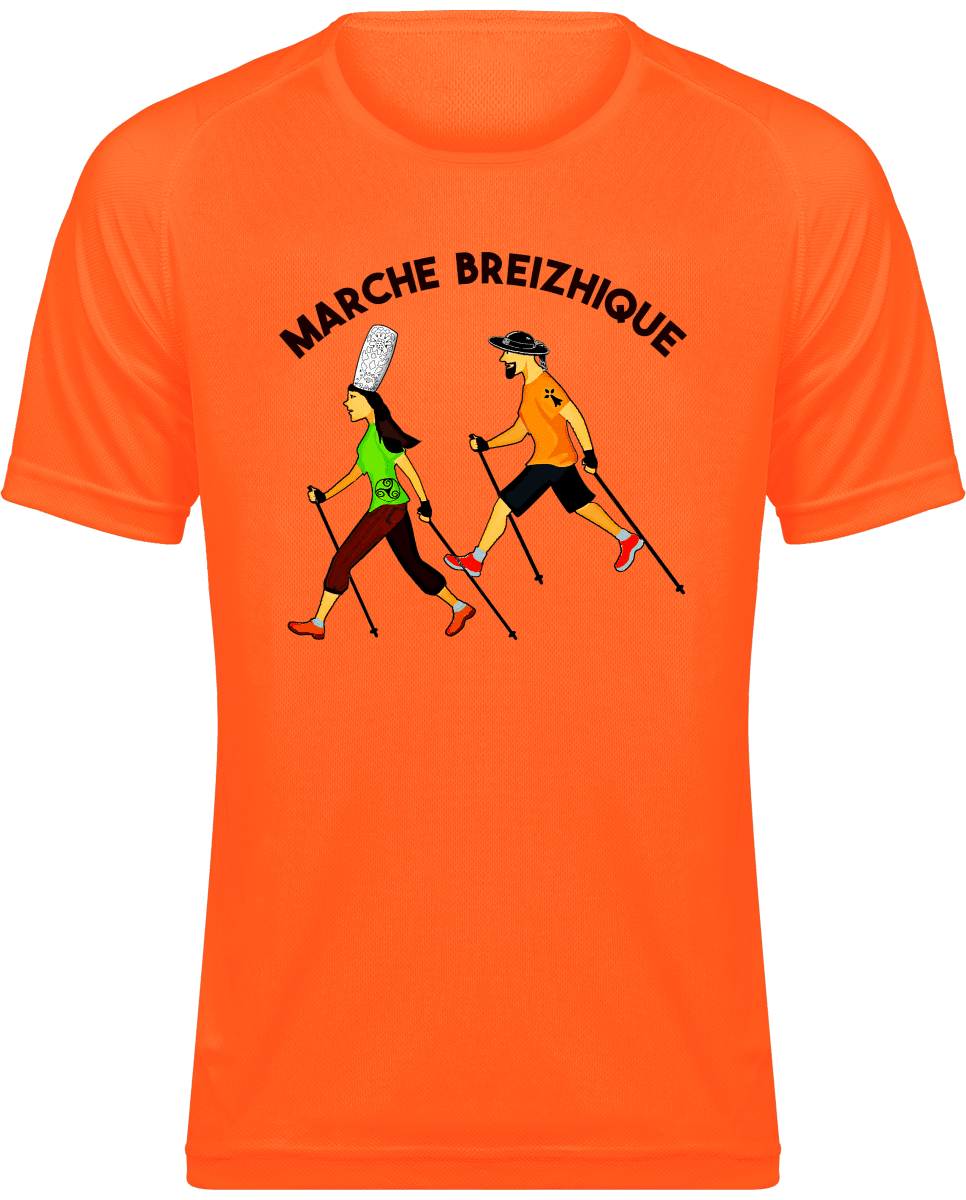 Tee-shirt Sport Homme Marche Breizhique - Autocollant BZH