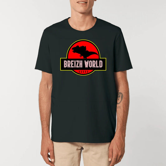 Tee-shirt Unisexe Aspect Vieilli Breizh World - Autocollant BZH