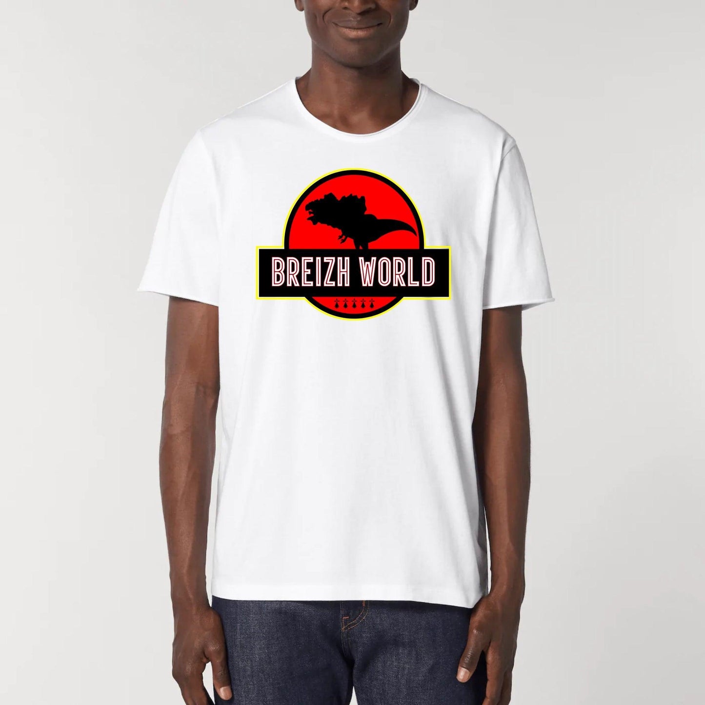 Tee-shirt Unisexe Aspect Vieilli Breizh World - Autocollant BZH