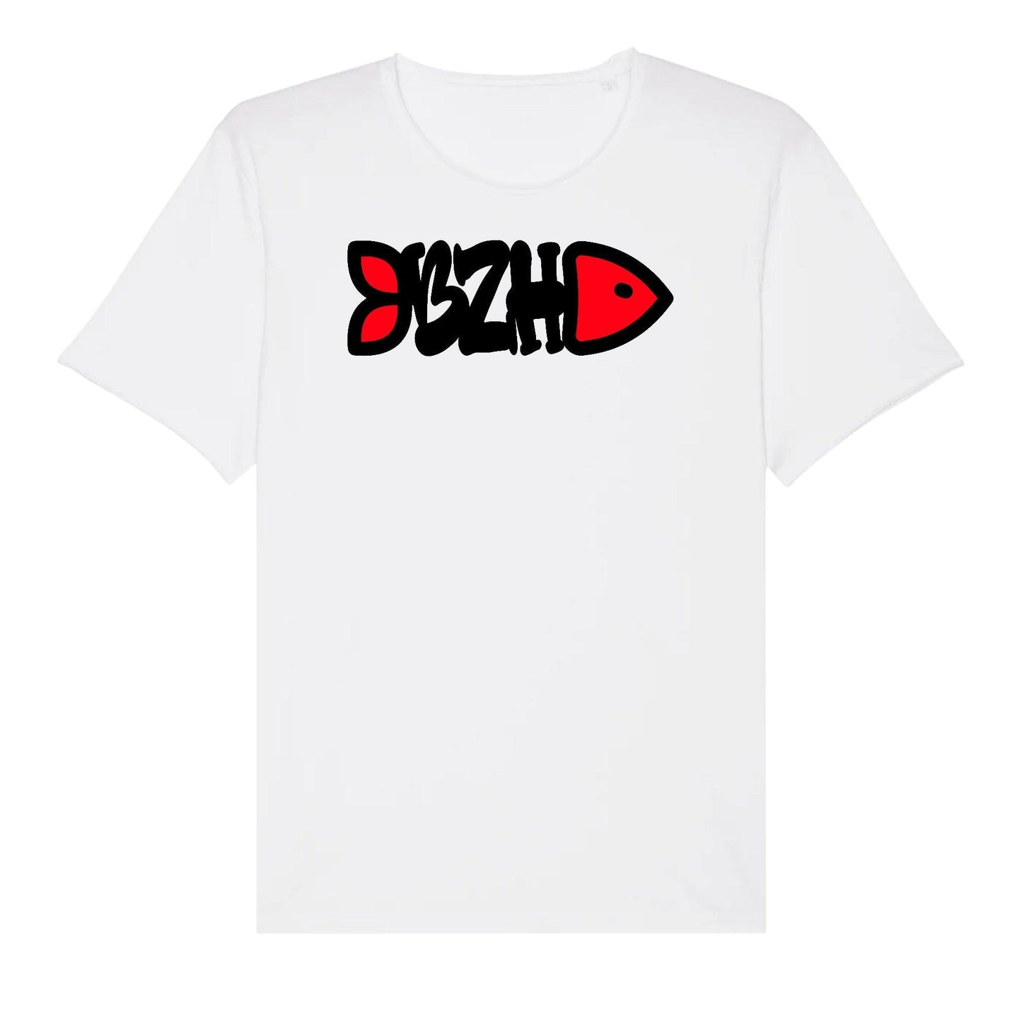 Tee-shirt Unisexe aspect Vieilli fish Bzh Rouge - Autocollant BZH