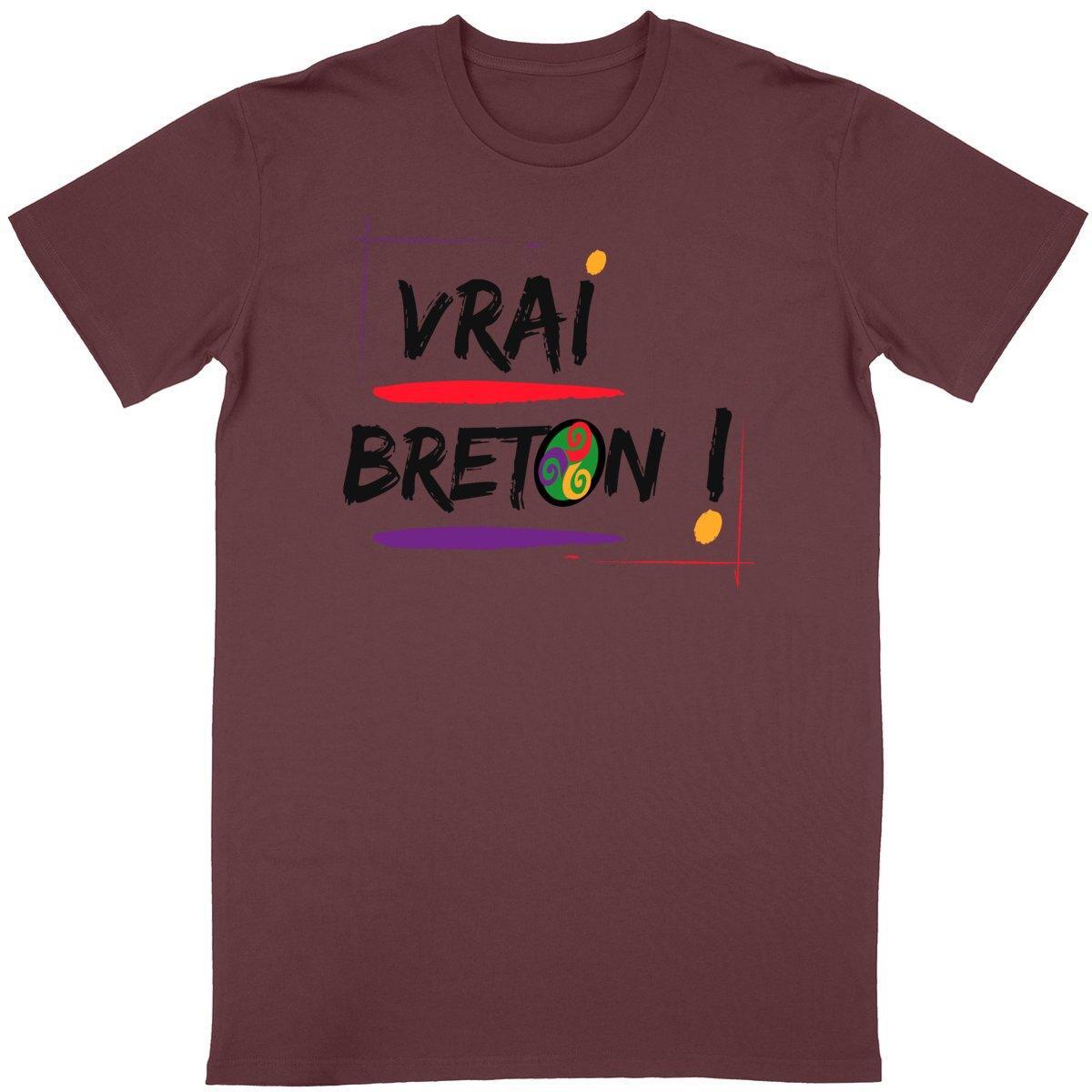 Tee-shirt Vrai Breton Triskell : pour les amoureux de la Bretagne - Autocollant BZH
