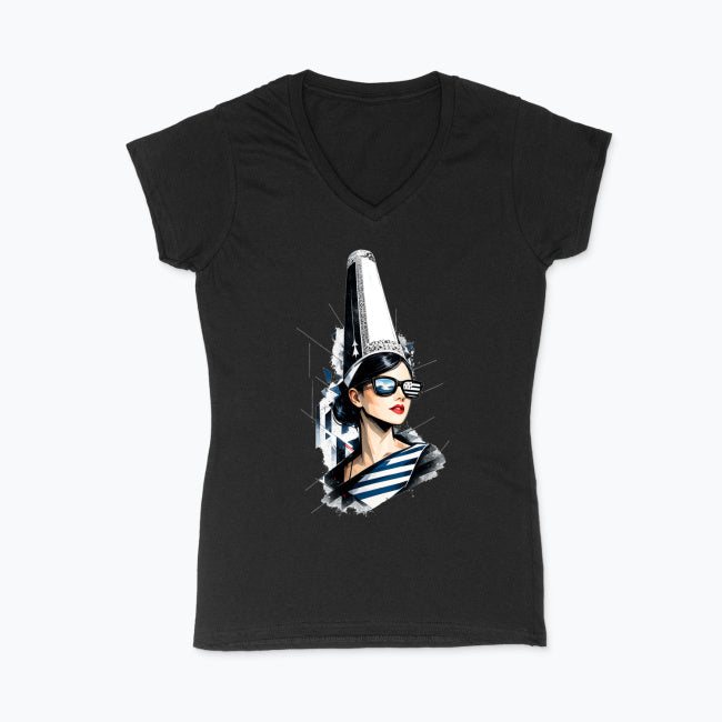 👕 T-shirt Breton Col V — Bigoudène, Fragment