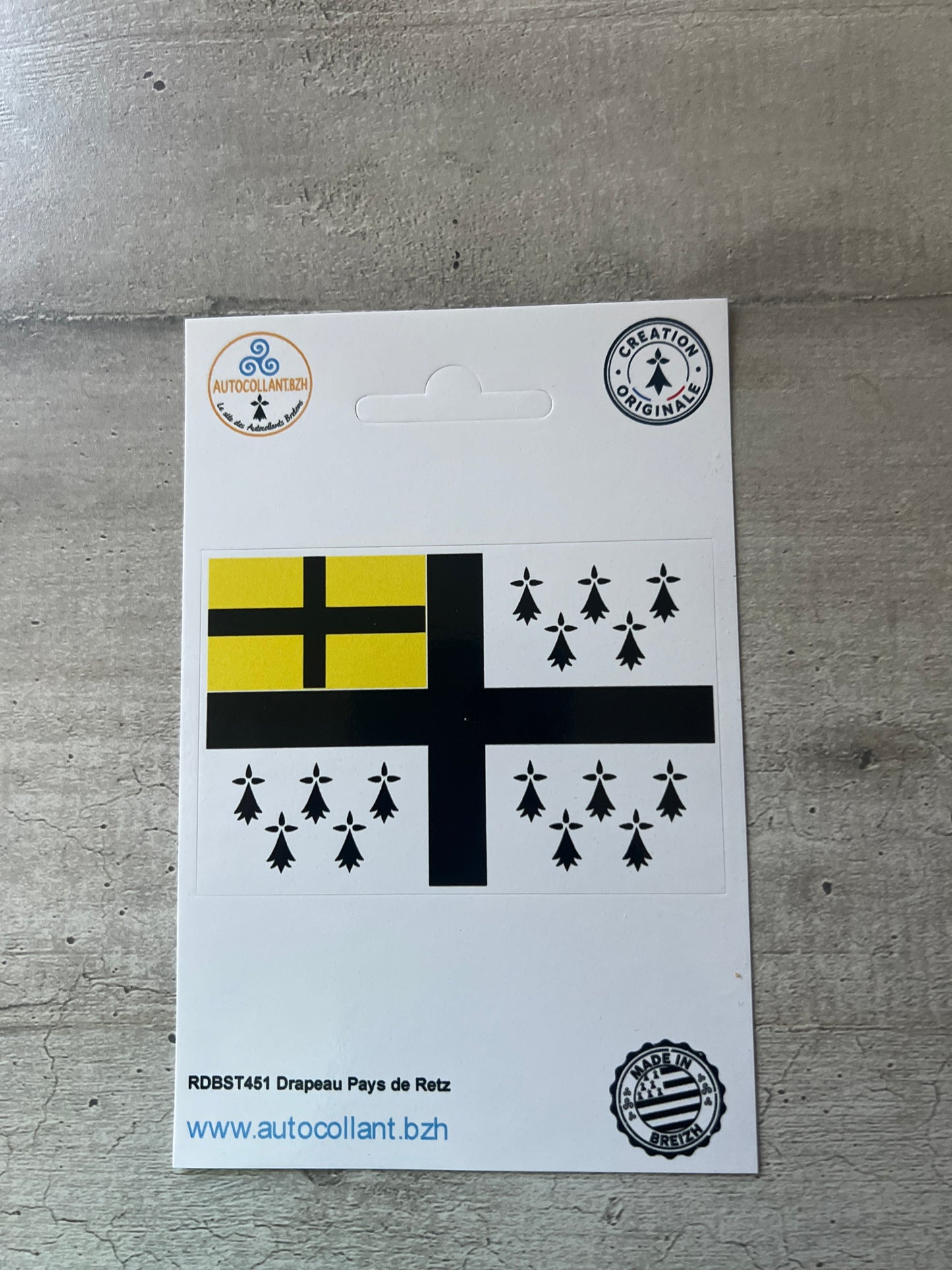 Autocollant Drapeau Pays de Retz – 9x6 cm