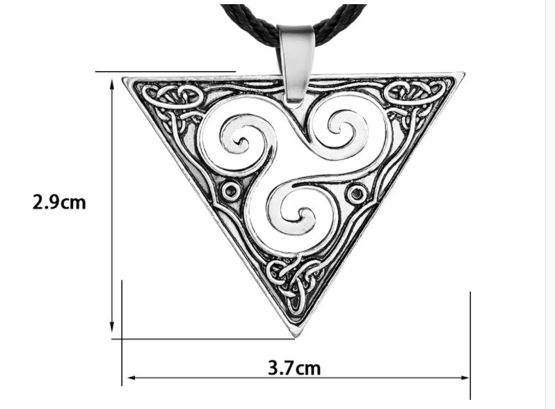 Collier Homme Acier - Pendentif Triangle Celtique - Chaîne - Neuf Avec étiquettes