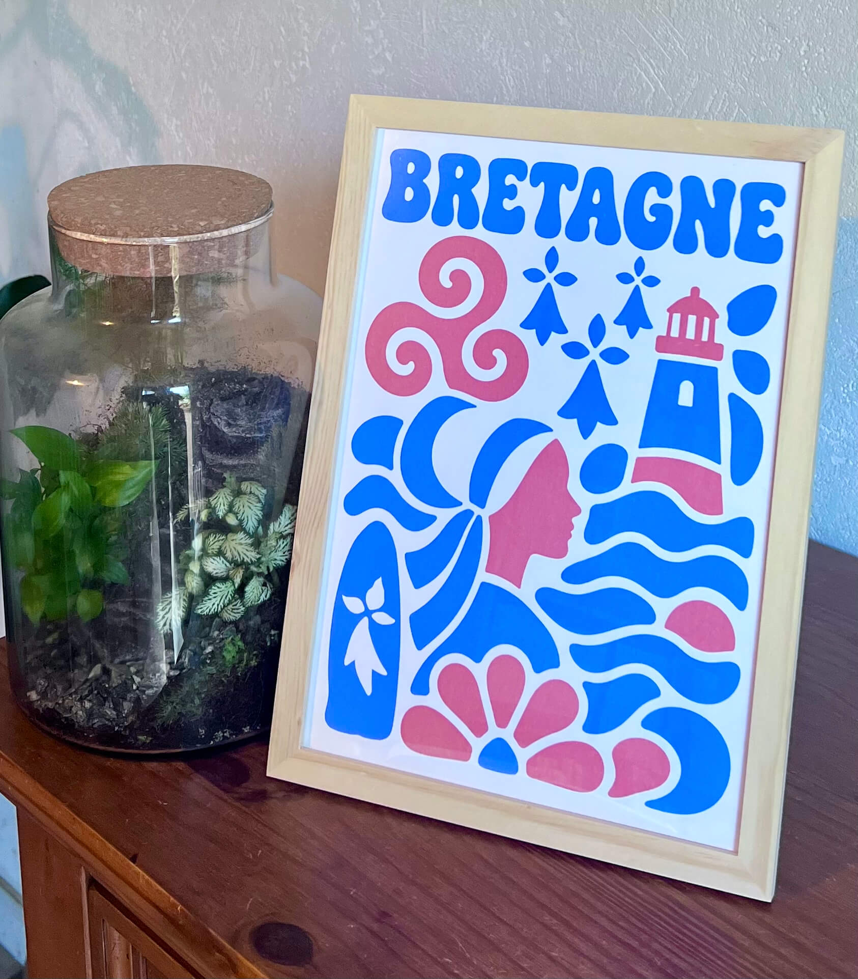 Affiche Eclats de Bretagne - Cadre Bois Naturel