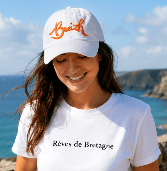 Casquette Bretagne Brodée – Orange & Jaune | Breizh