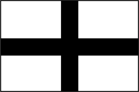 Bretonischer Flaggenaufkleber „Kroaz Du“ (Schwarzes Kreuz)