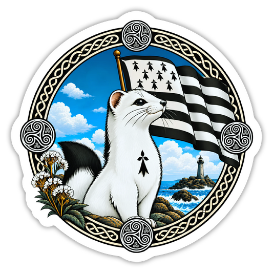 Magnet breton Hermine des Côtes Bretonnes – 7 × 7 cm