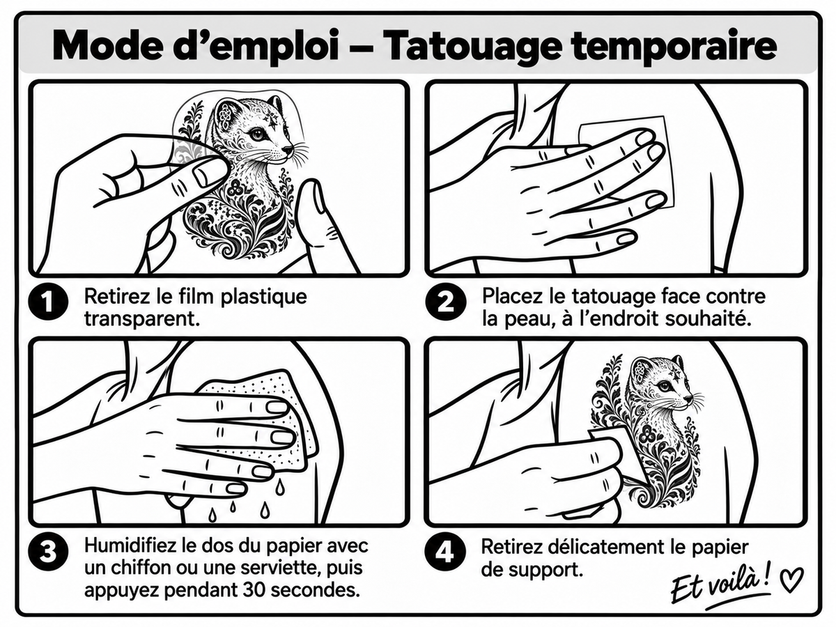 Tatouage Temporaire Hermine Bleue de Bretagne