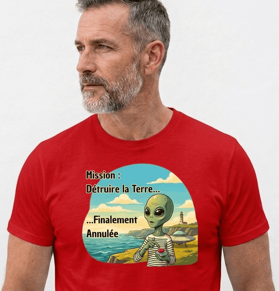 T-shirt Humour Bretagne – Mission Détruire La Terre | Rêves de Bretagne