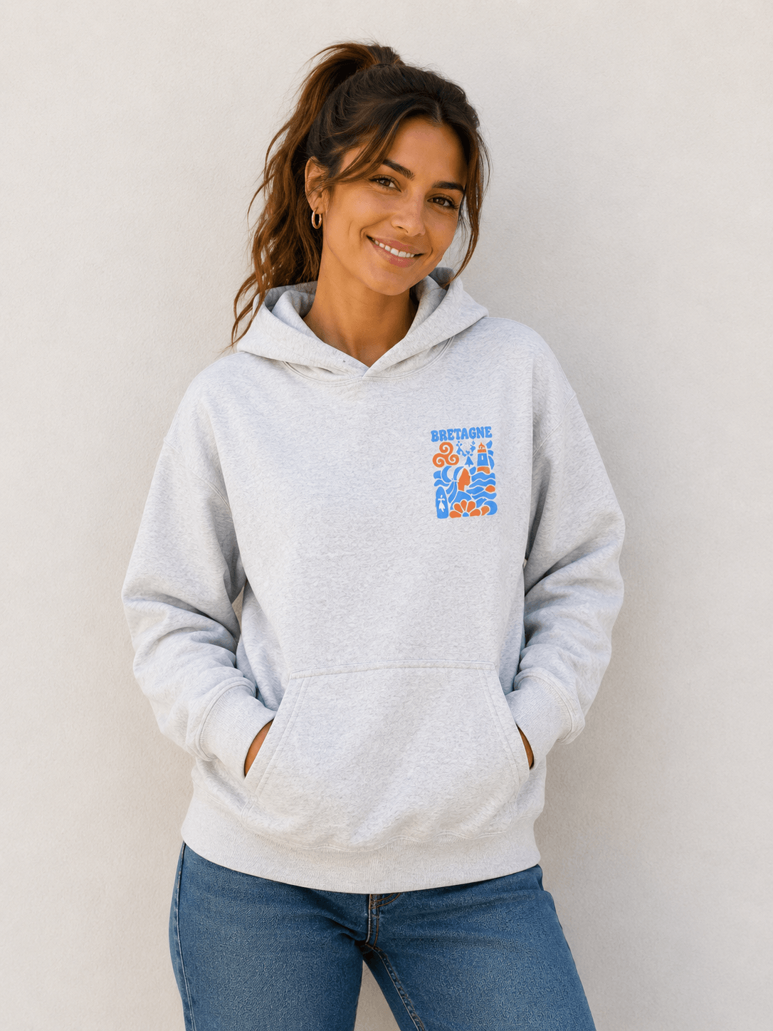 Sweat à capuche unisexe Éclats de Bretagne