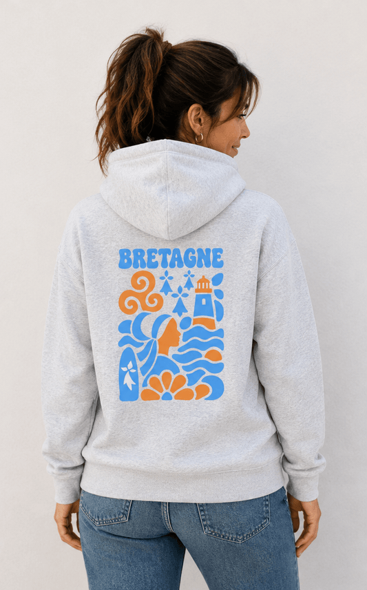 Sweat à capuche unisexe Éclats de Bretagne