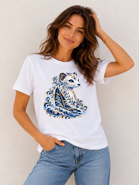 T-shirt breton Hermine Nautique en coton bio unisexe