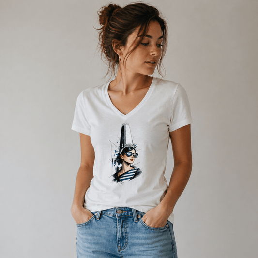 👕 T-shirt Breton Col V — Bigoudène, Fragment