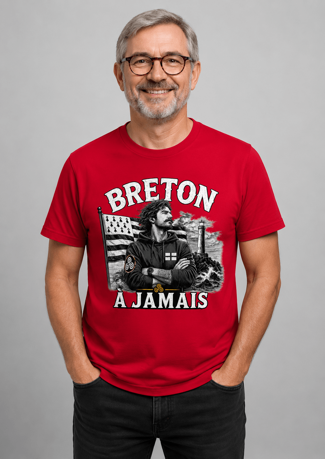 T-shirt Homme Breton à Jamais — Coton Bio · Visuel Personnage