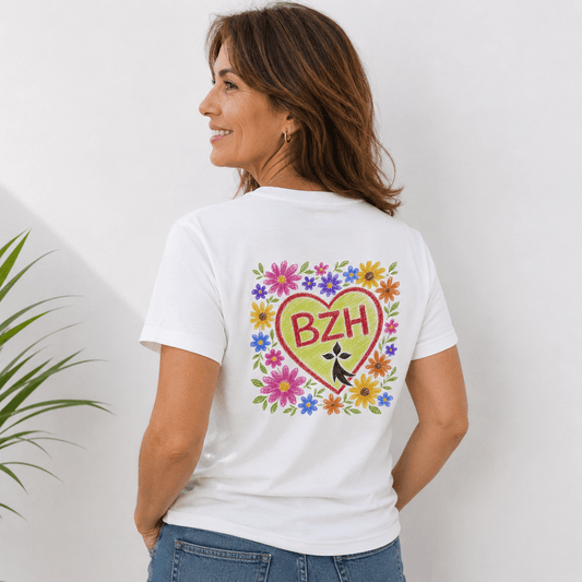 T-shirt Cœur BZH Fleuri – Double Marquage Cœur & Dos