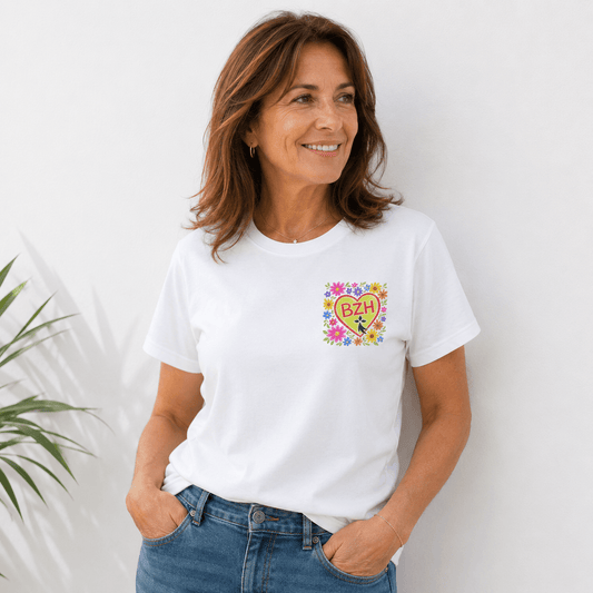 T-shirt Cœur BZH Fleuri – Double Marquage Cœur & Dos