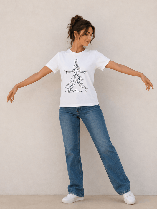 T-shirt Bretonne – Esquisse de Bigoudène en noir