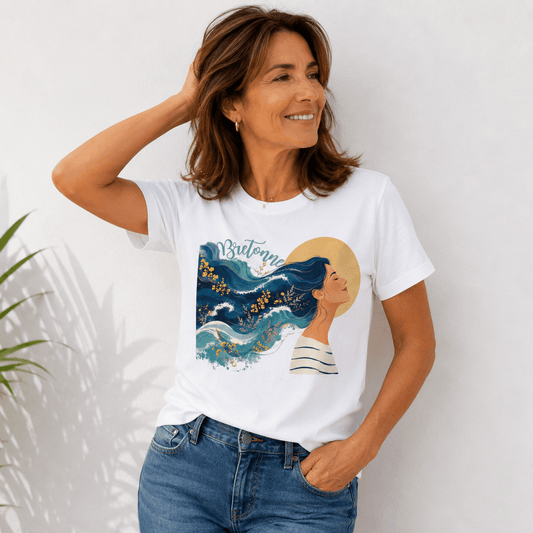 T-shirt Breton « L'Âme des Vagues Bretonne »