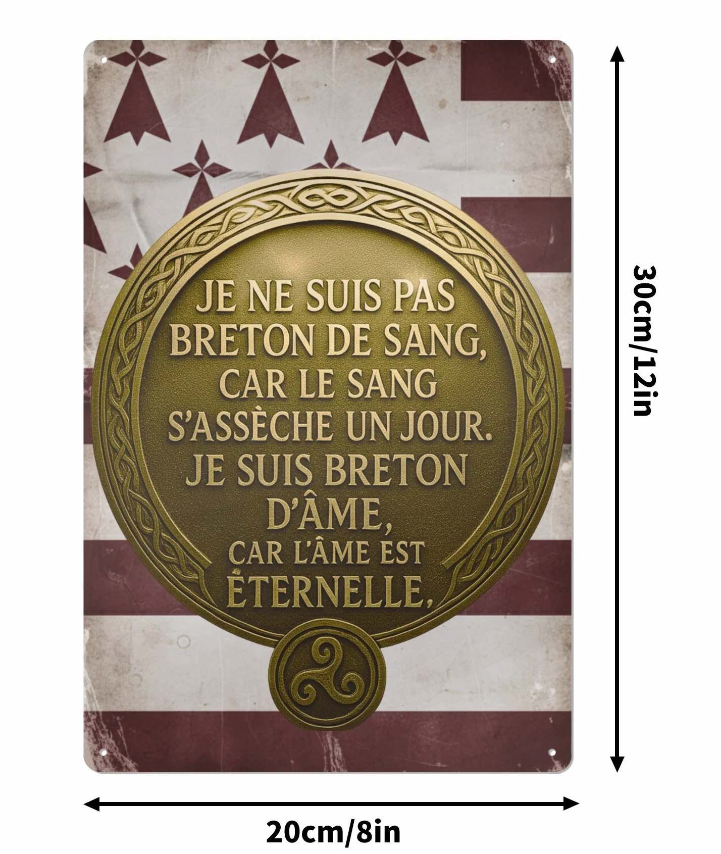 Plaque Métallique Bretagne – “Je suis Breton dÂme” – Déco Murale