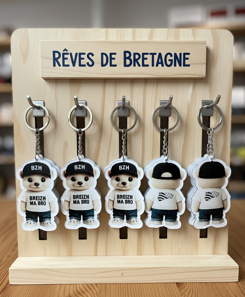 Porte-clés Petite Hermine – Breizh Ma Bro 🐾