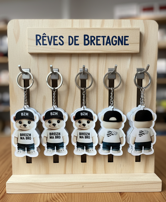 Porte-clés Petite Hermine – Breizh Ma Bro 🐾