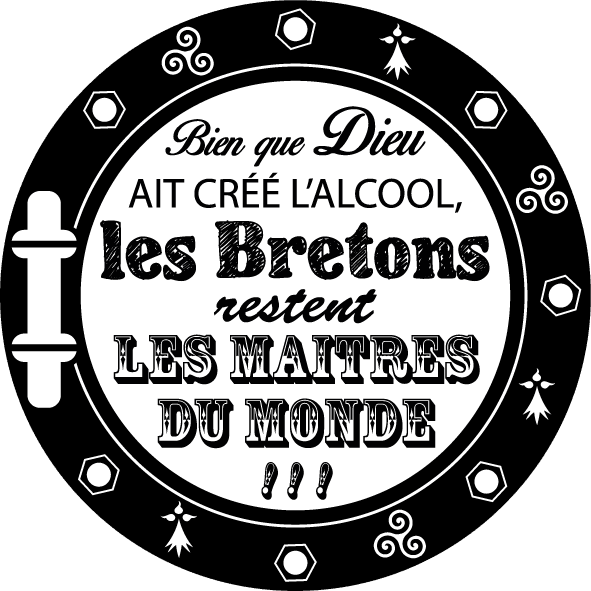 Autocollant Breton Bien que Dieu est créé l'Alcool