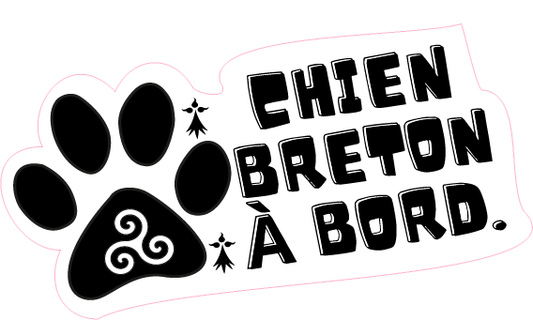 Breton Dog Sticker on Board - Dog Paw Made in Brittany