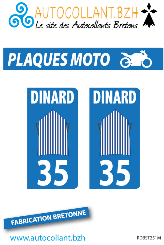 Sticker Motorcycle Registration Plates Dinard Beach Cabin