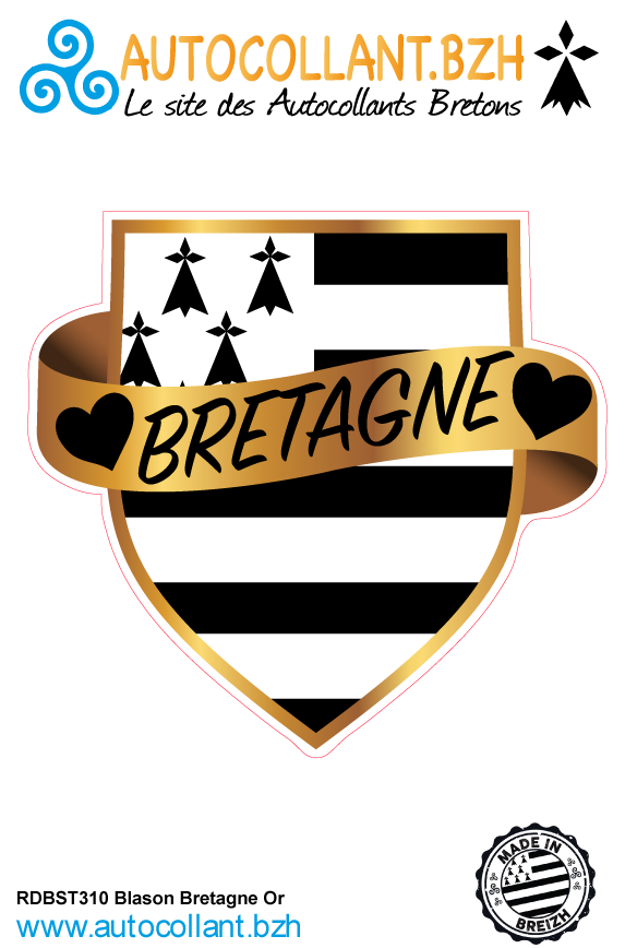 Gold Brittany Coat of Arms Sticker