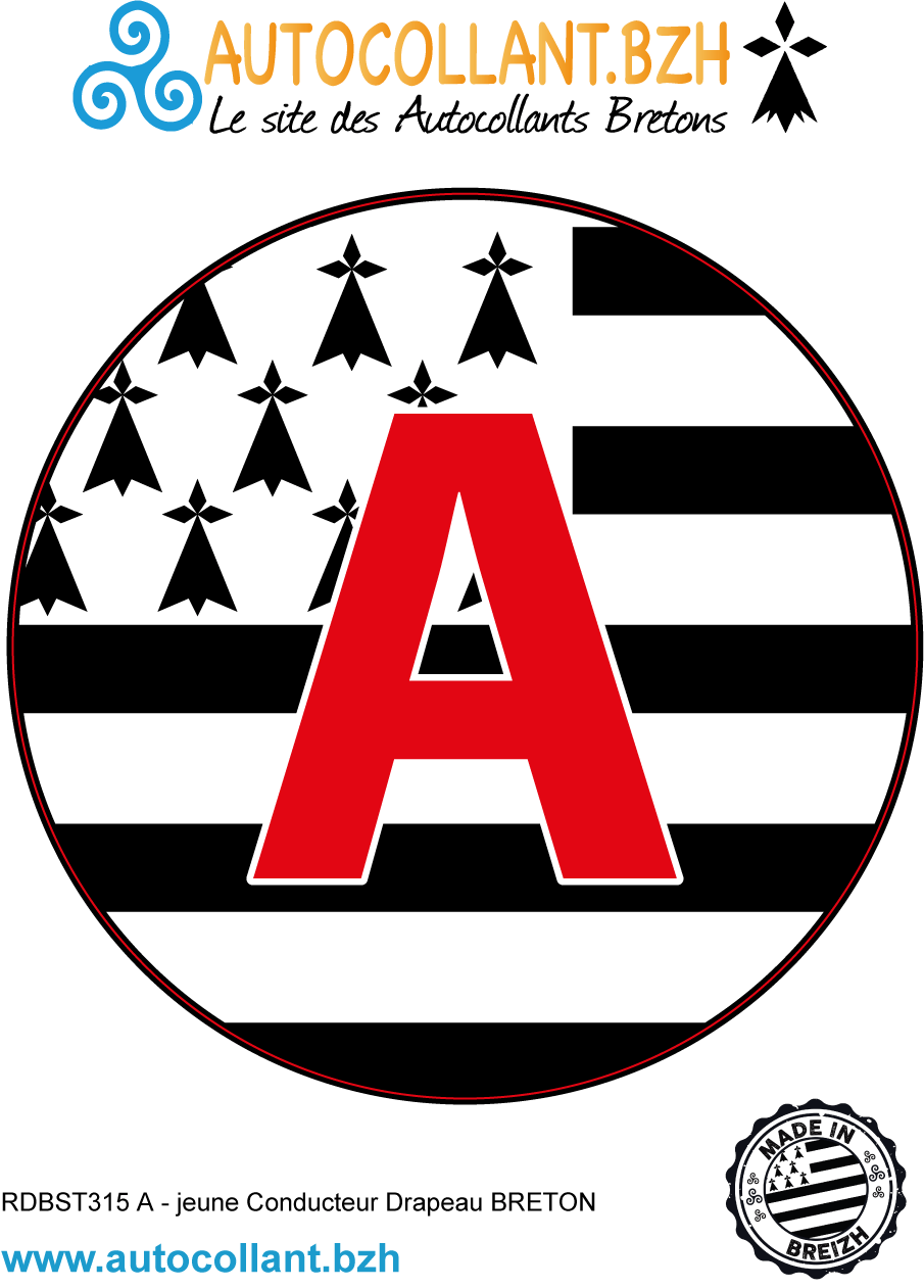 Sticker for Young Driver Breton Flag