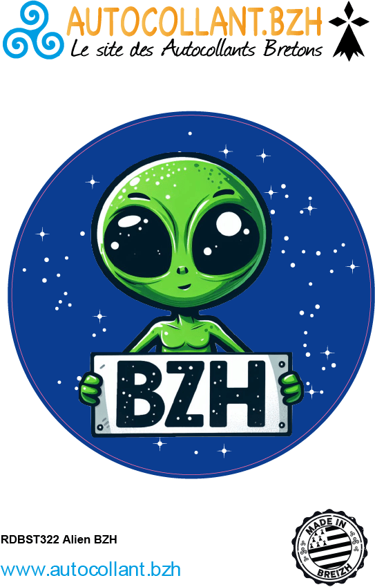 Autocollant Alien BZH - Autocollant BZH