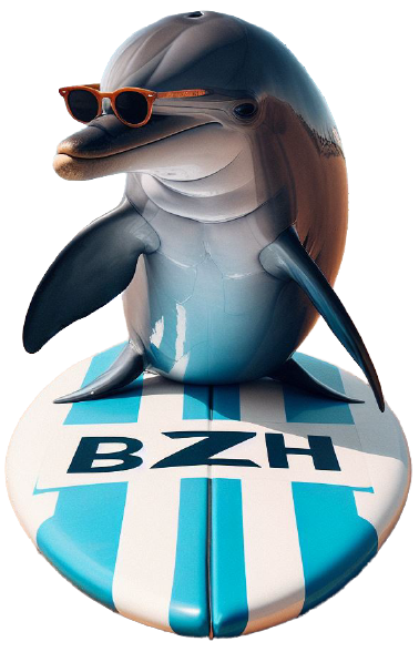 Dolphin Surfing Sticker BZH