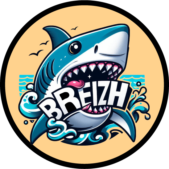 BREIZH croque shark sticker - 9 cm - Made in Brittany