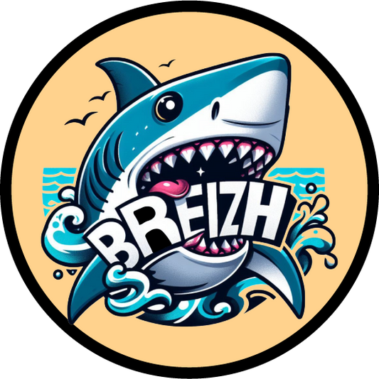 BREIZH croque shark sticker - 9 cm - Made in Brittany
