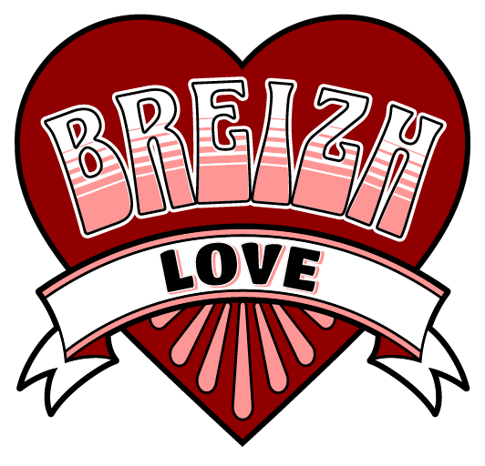 Autocollant Breizh Love Coeur - 9x8,6cm - Fabriqué en Bretagne - Autocollant BZH