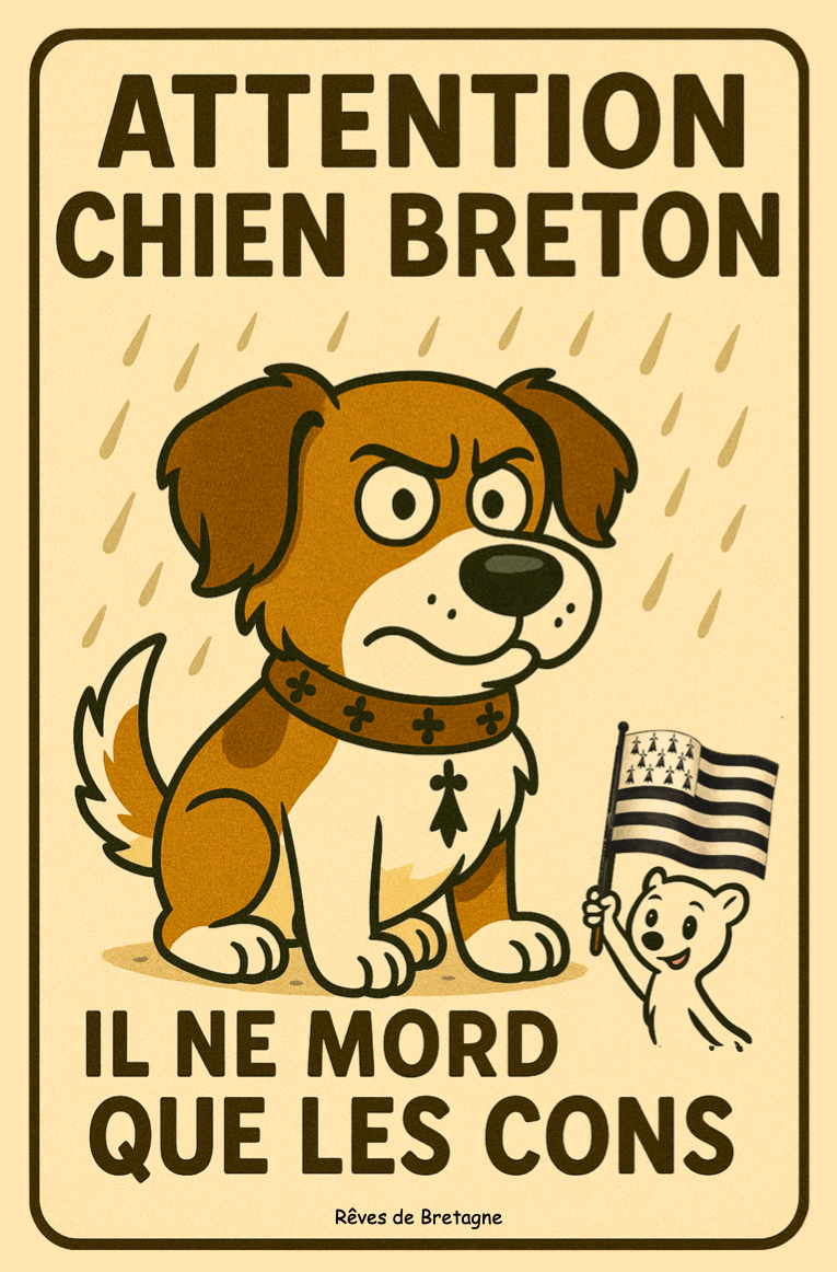 🐾 Autocollant Chien Breton Il ne Mord que …