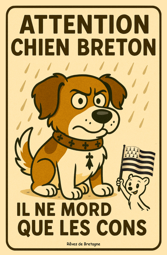 🐾 Autocollant Chien Breton Il ne Mord que …