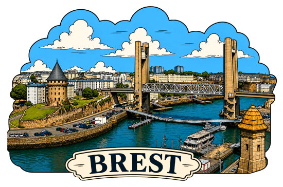 Autocollant Brest Style Vintage