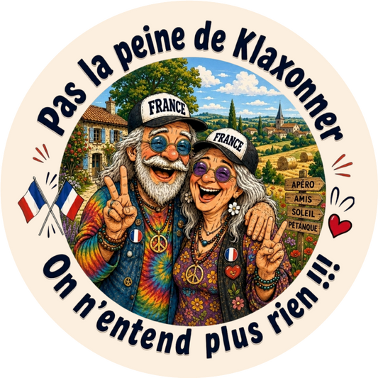 Autocollant 15 cm “Pas la peine de klaxonner” – Sticker humour France
