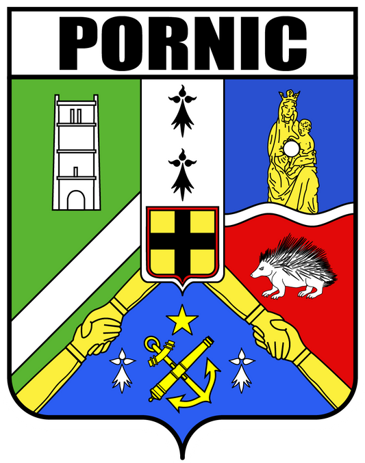 Autocollant Blason de Pornic – 12 × 8 cm