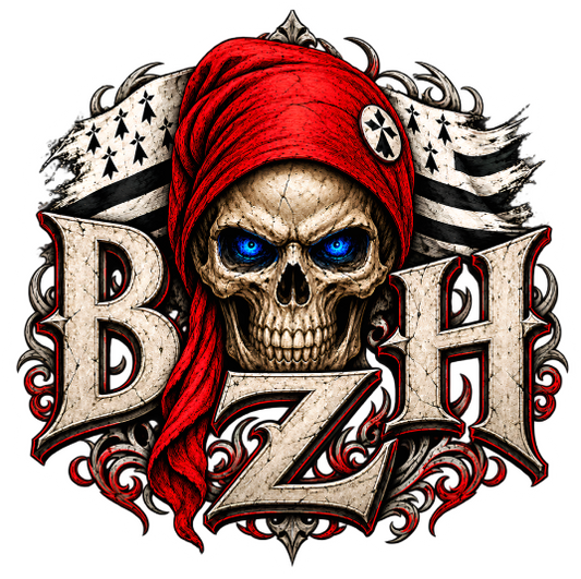 Autocollant breton Breizh Skull BZH – 90 × 89 mm