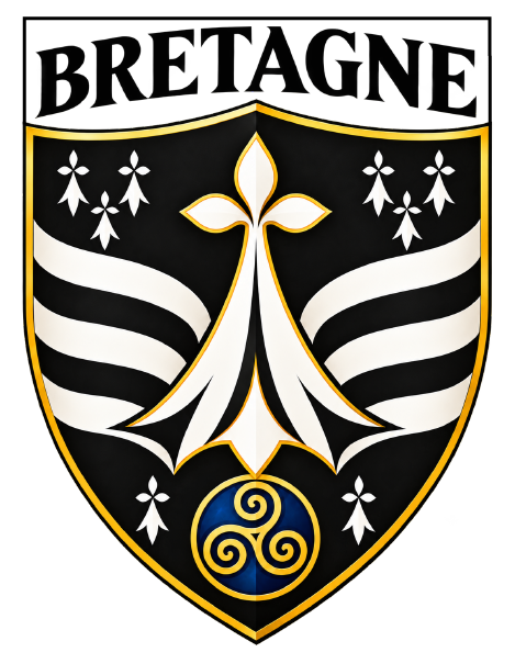Autocollant Blason Bretagne Héritage – 8 × 10 cm