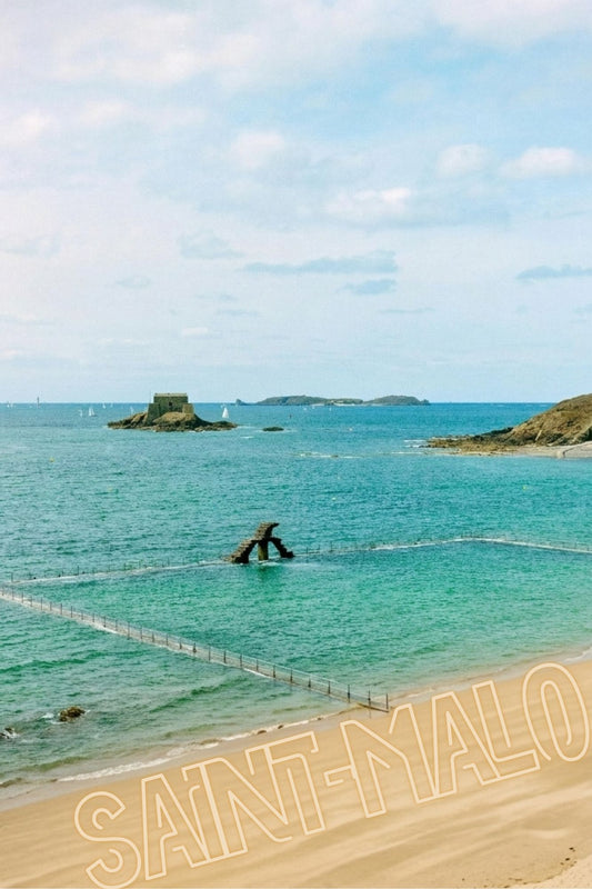 Affiche Saint-Malo – Plage du Bon Secours | Poster Bretagne