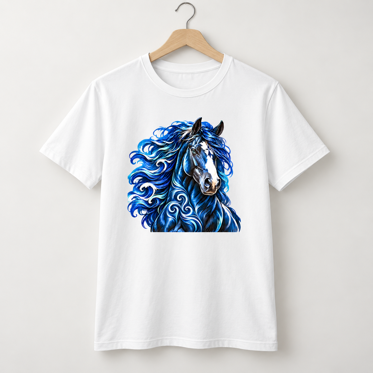T-shirt Cheval Vagues Bretonnes – Blanc – Coton bio