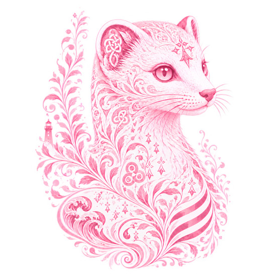 Autocollant Hermine de Bretagne Stylisée  – Rose