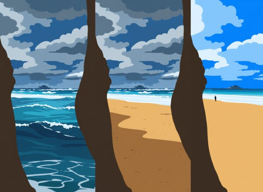 Affiche encadrée 40x30 cm Plage du Sillon – Saint-Malo en 3 Humeurs