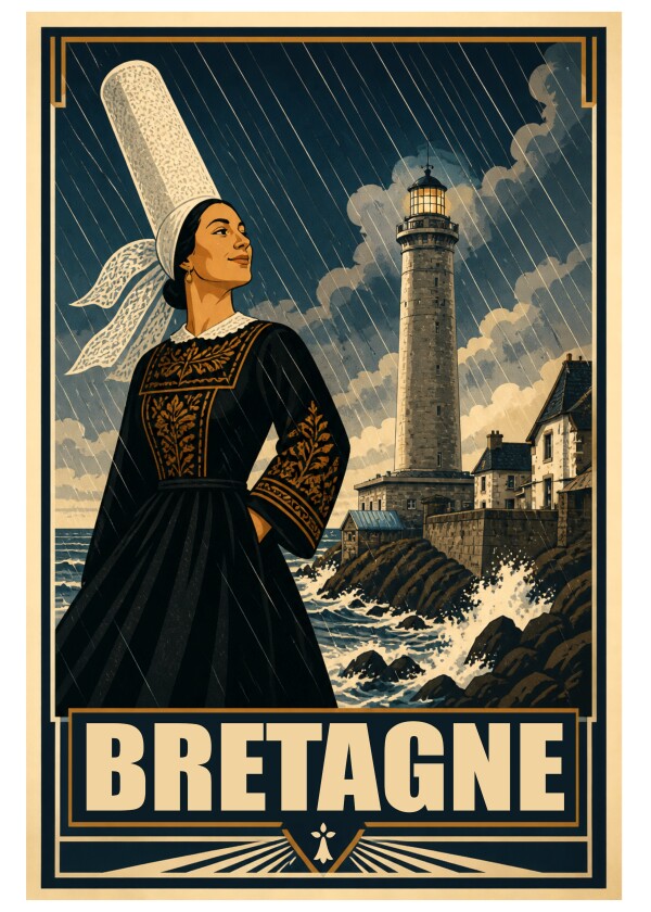 Affiche Bretagne, Fière sous les Tempêtes 70x50 cm