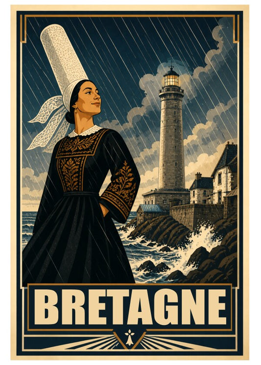 Affiche Bretagne, Fière sous les Tempêtes 70x50 cm