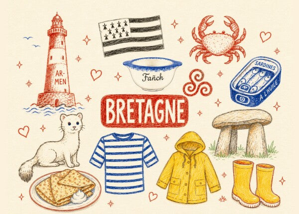 Affiche Bretagne Illustrée 70x50 cm